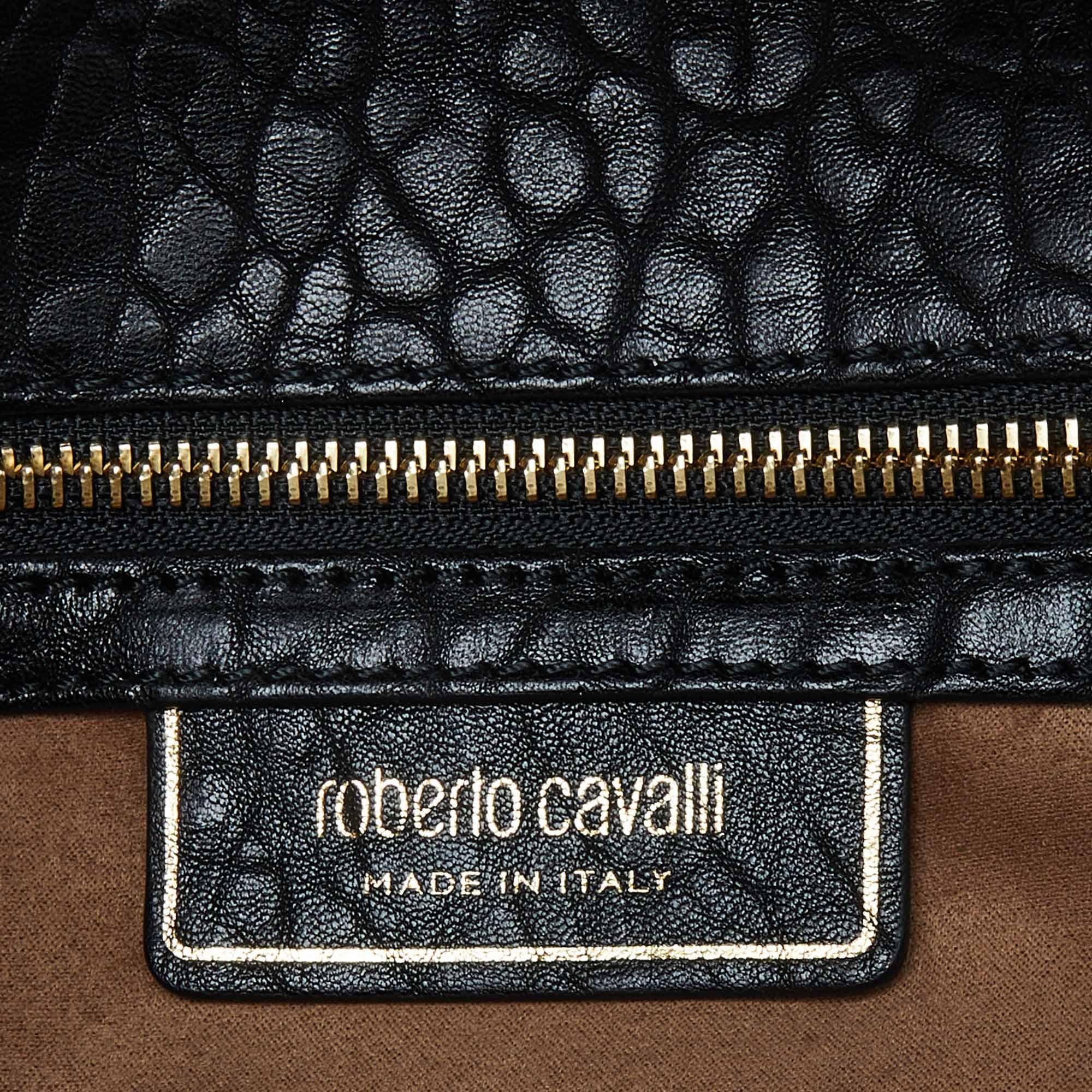 Roberto Cavalli Black Studded Leather Satchel 2