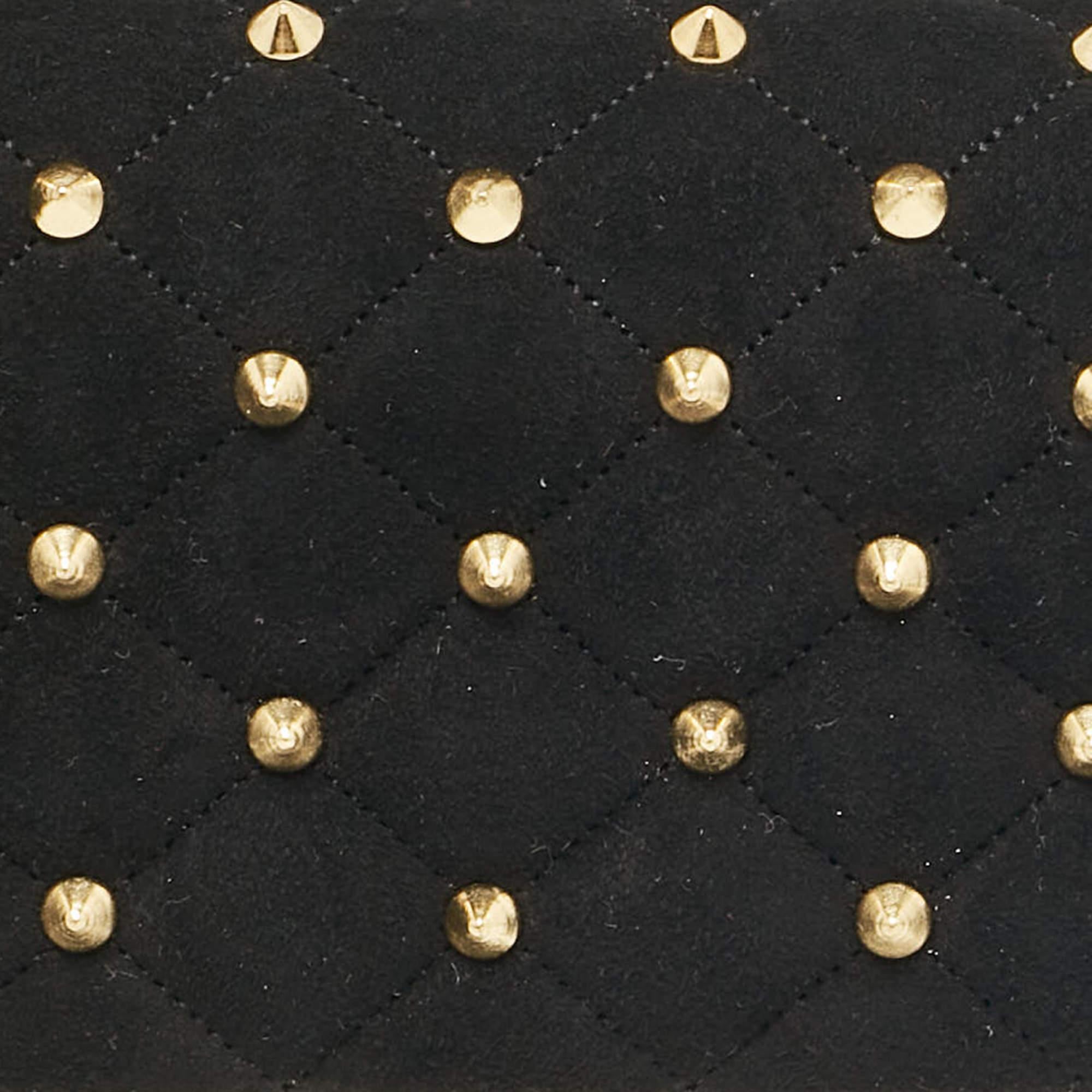 Roberto Cavalli - Pochette à longue chaîne cloutée en daim noir Pour femmes en vente