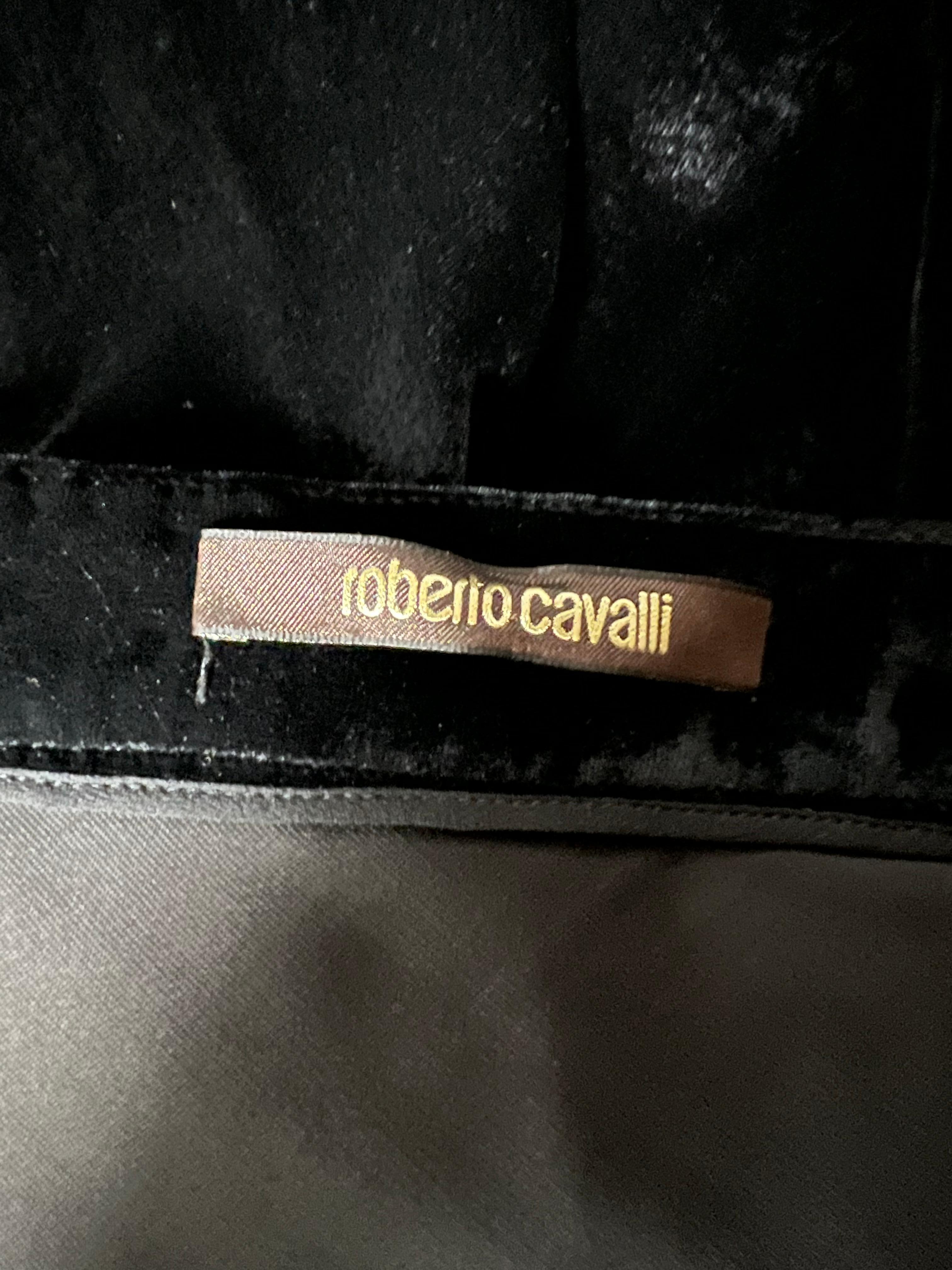 Roberto Cavalli Black Velvet Maxi Evening Skirt, Size 42 For Sale 2