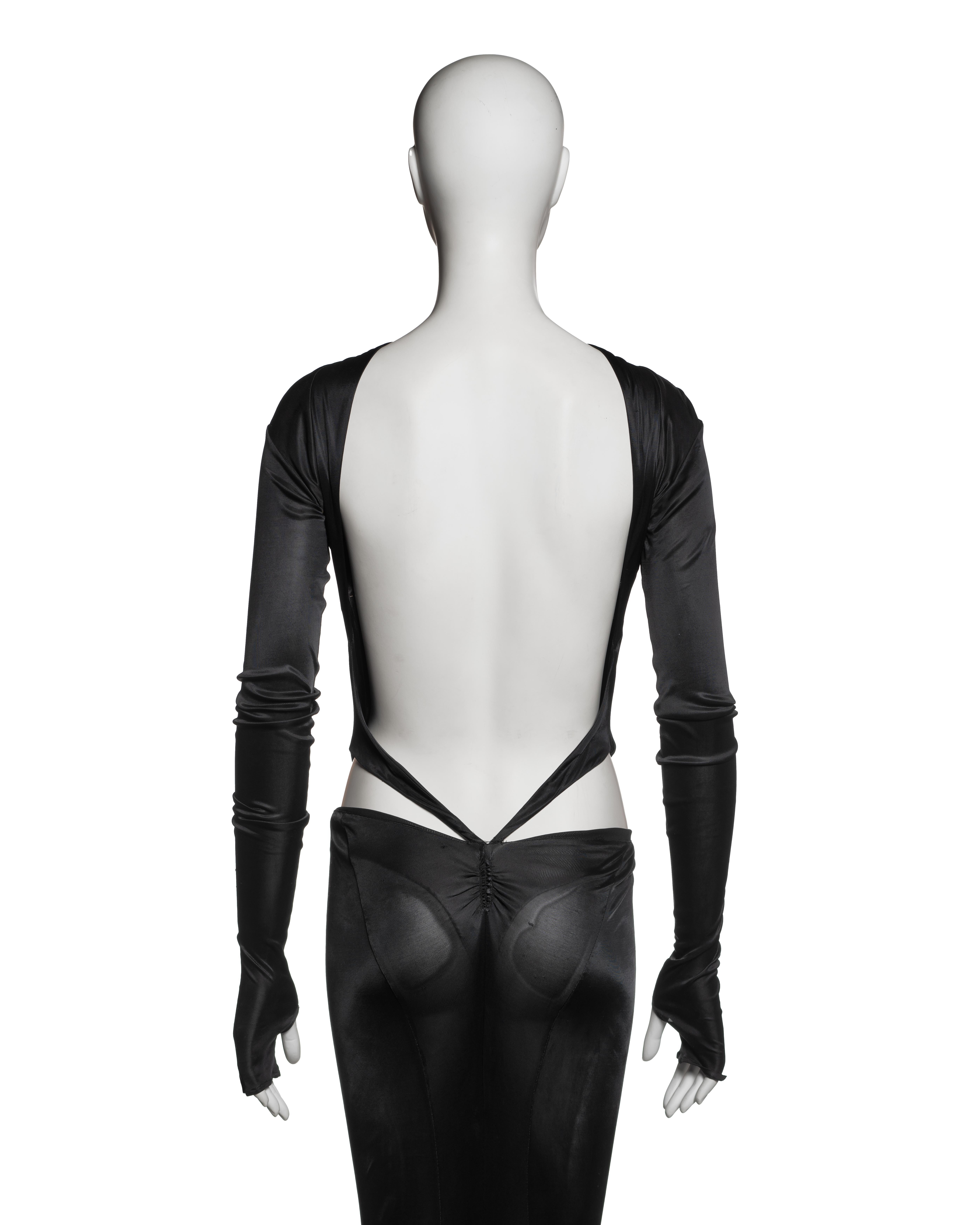 Roberto Cavalli Black Viscose Cutout Evening Dress with Ruched Seams, FW 2003 1