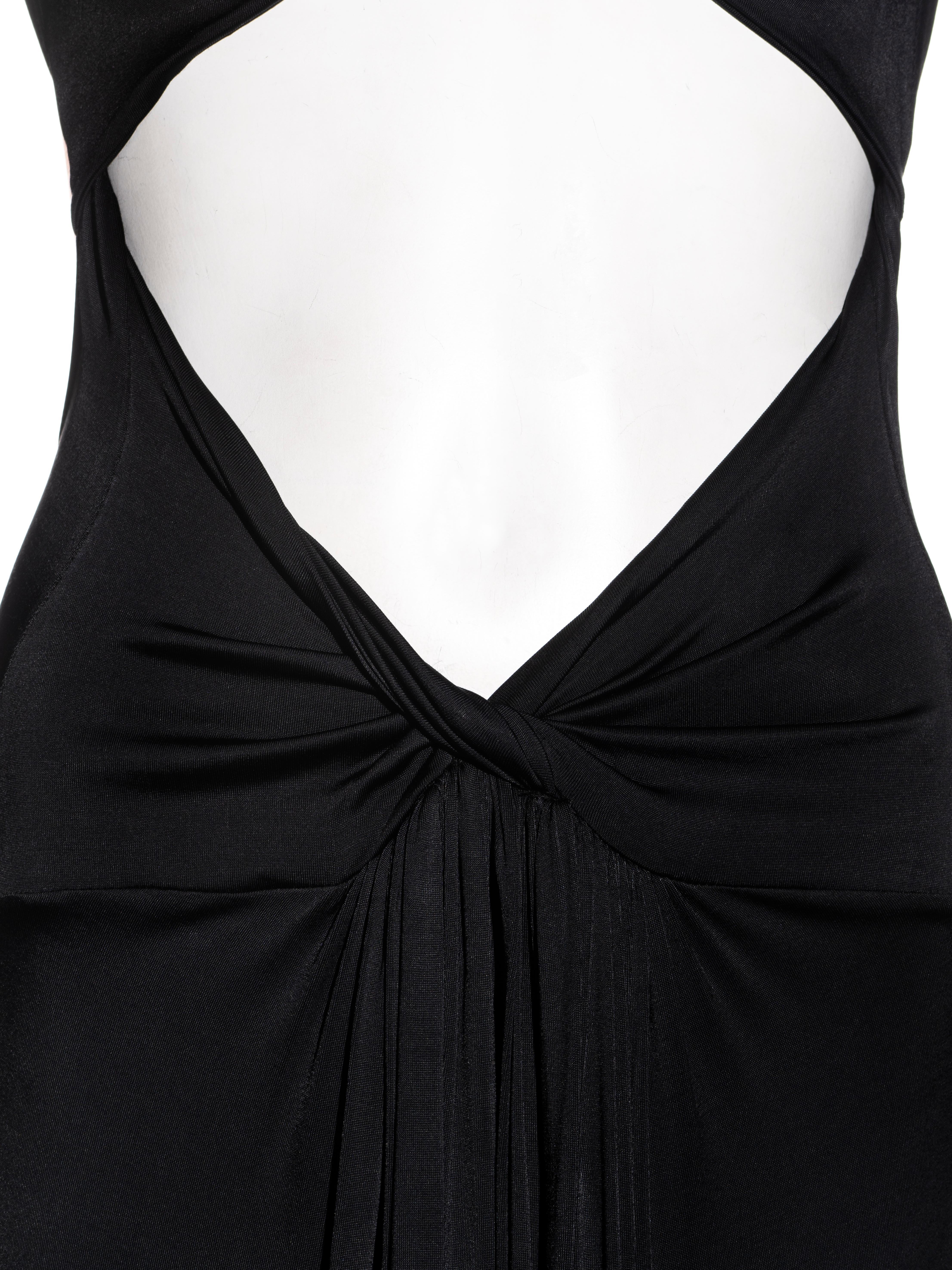 Black Roberto Cavalli black viscose dress with cut-outs, ss 2006