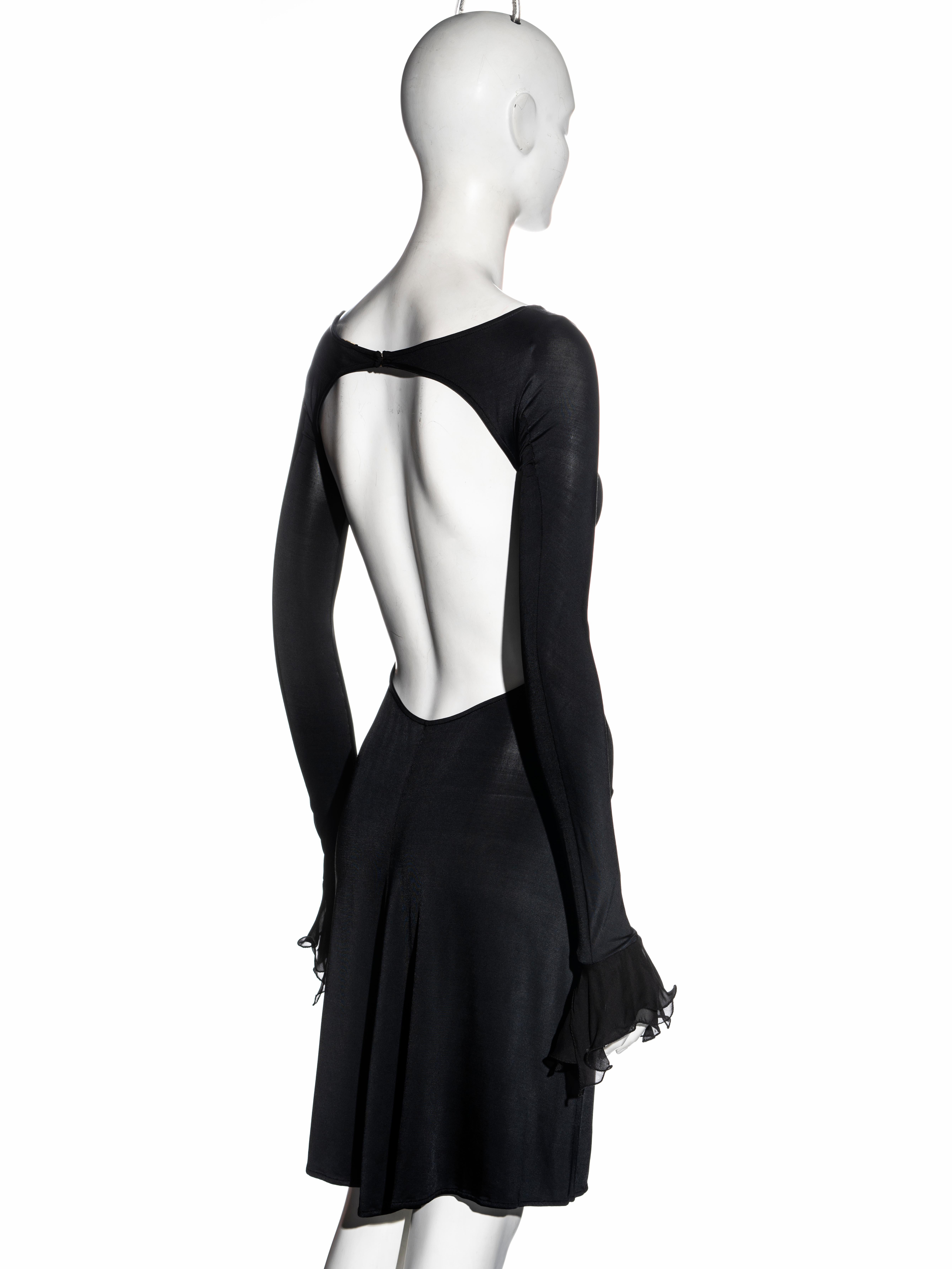 Roberto Cavalli black viscose dress with cut-outs, ss 2006 2