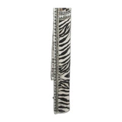 Roberto Cavalli Estola de seda con estampado animal blanco/negro