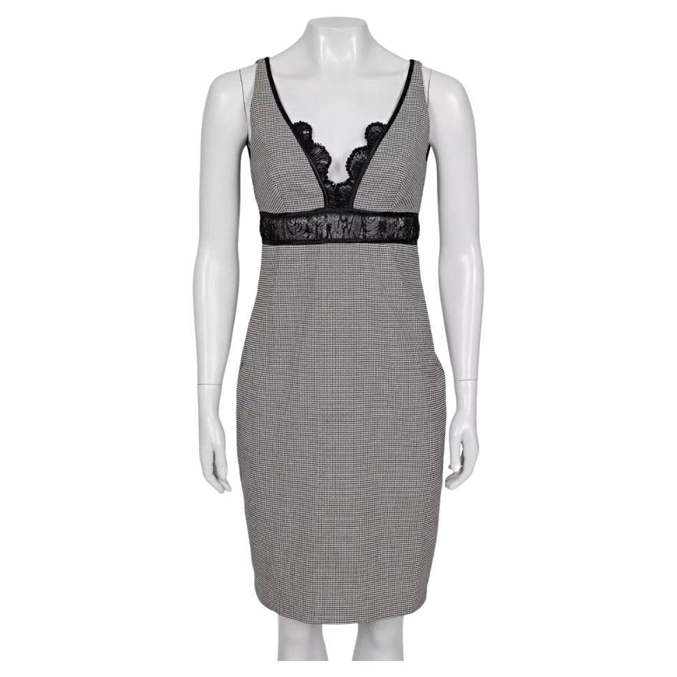 Roberto Cavalli Black & White Lace Wool Blend Dress Size 42/ M