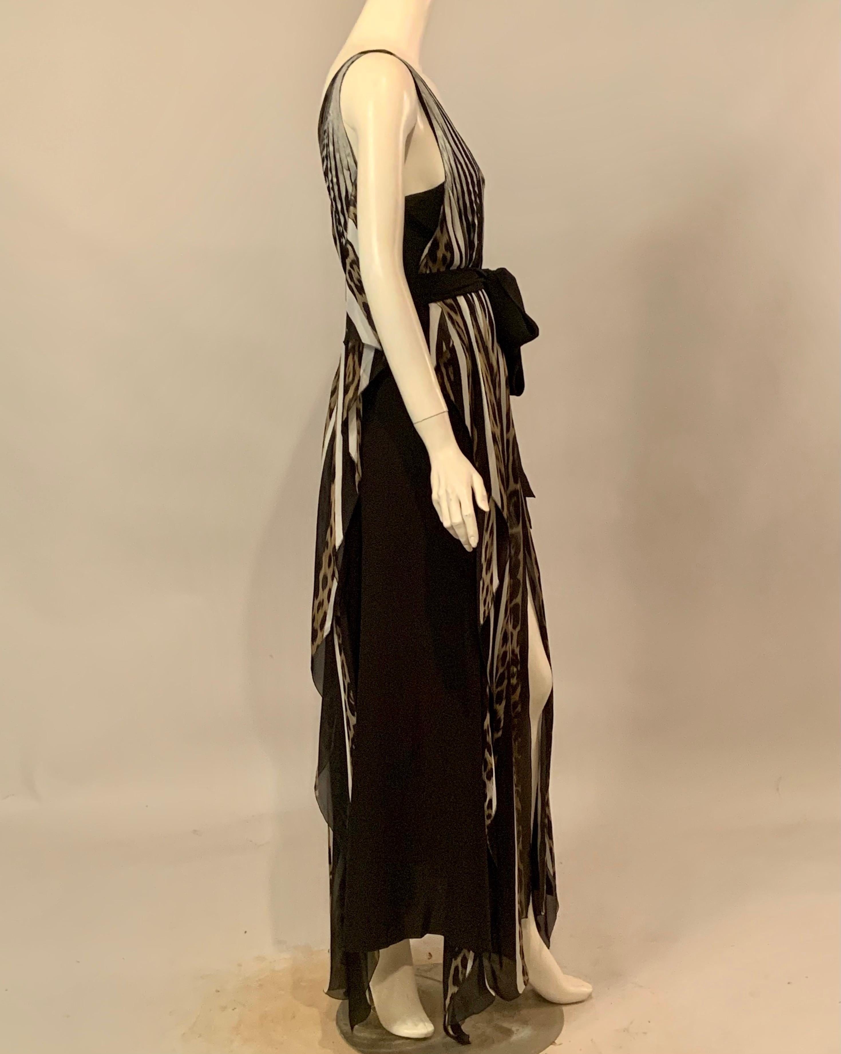 roberto cavalli black and white dress