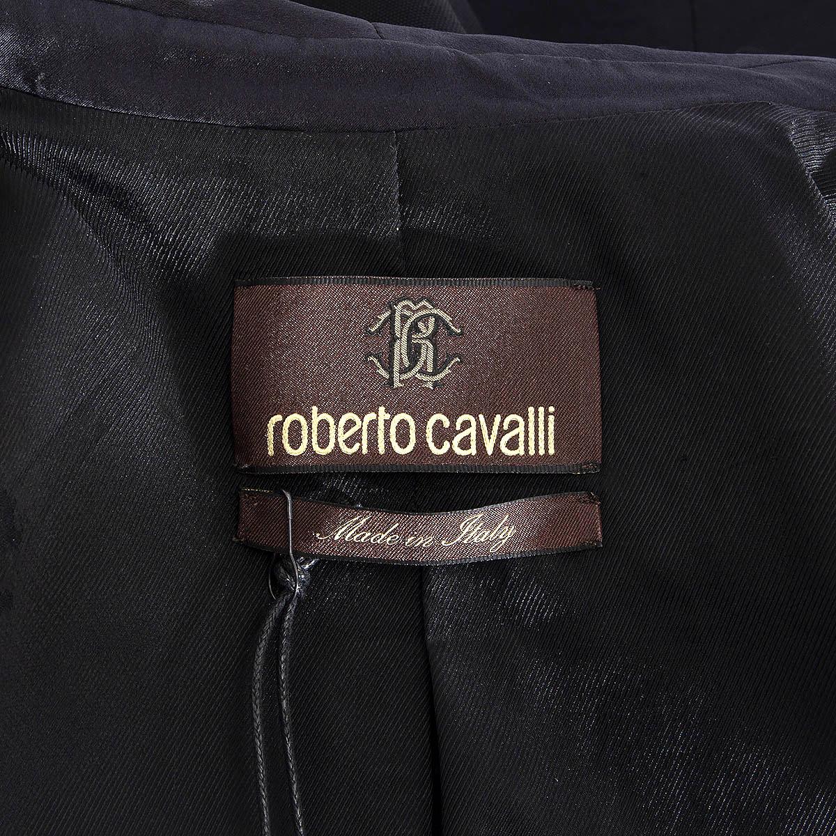 ROBERTO CAVALLI black wool SATIN TRIM TUXEDO Blazer Jacket 38 XS For Sale 2