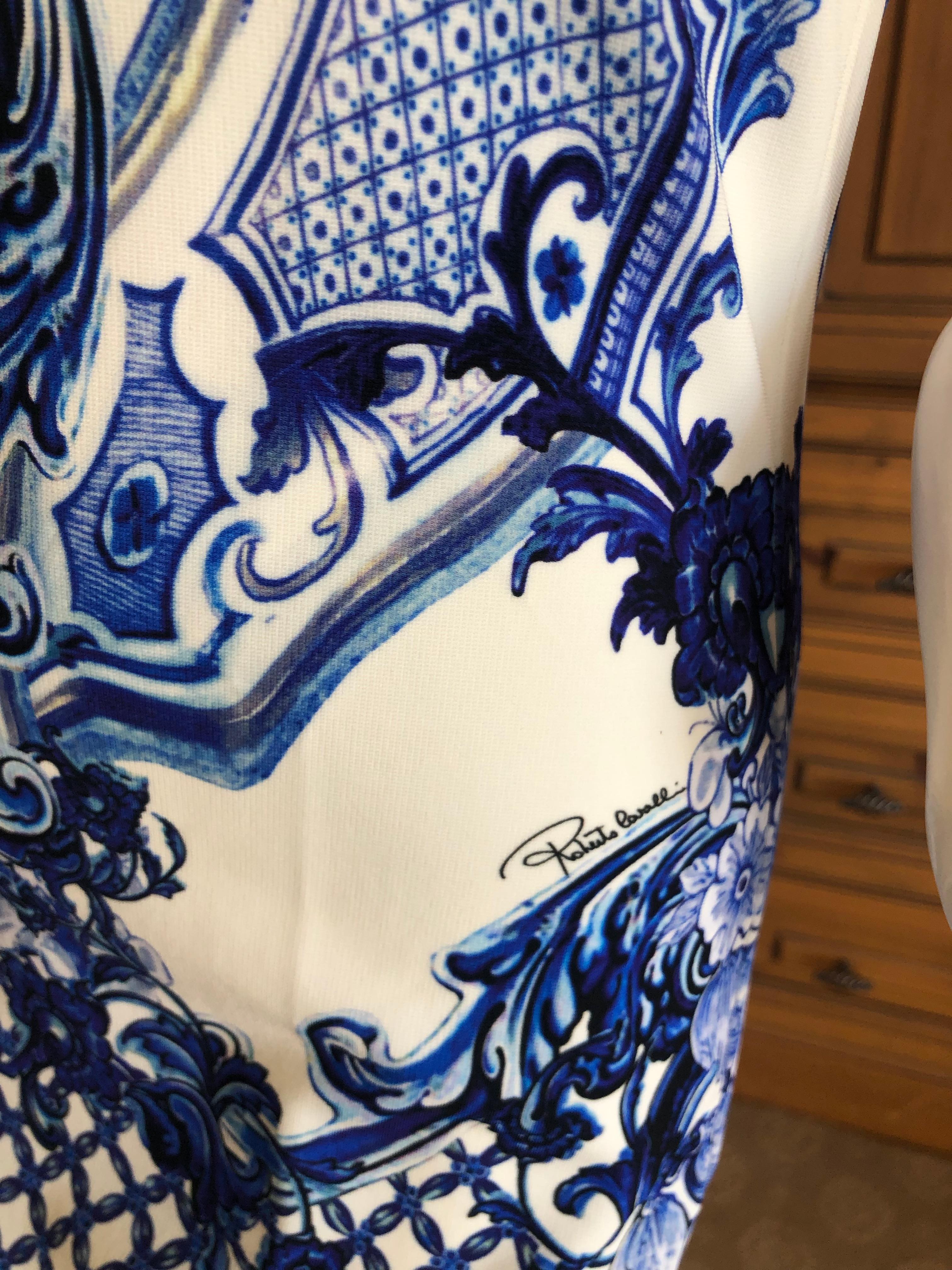 blue and white china pattern dress