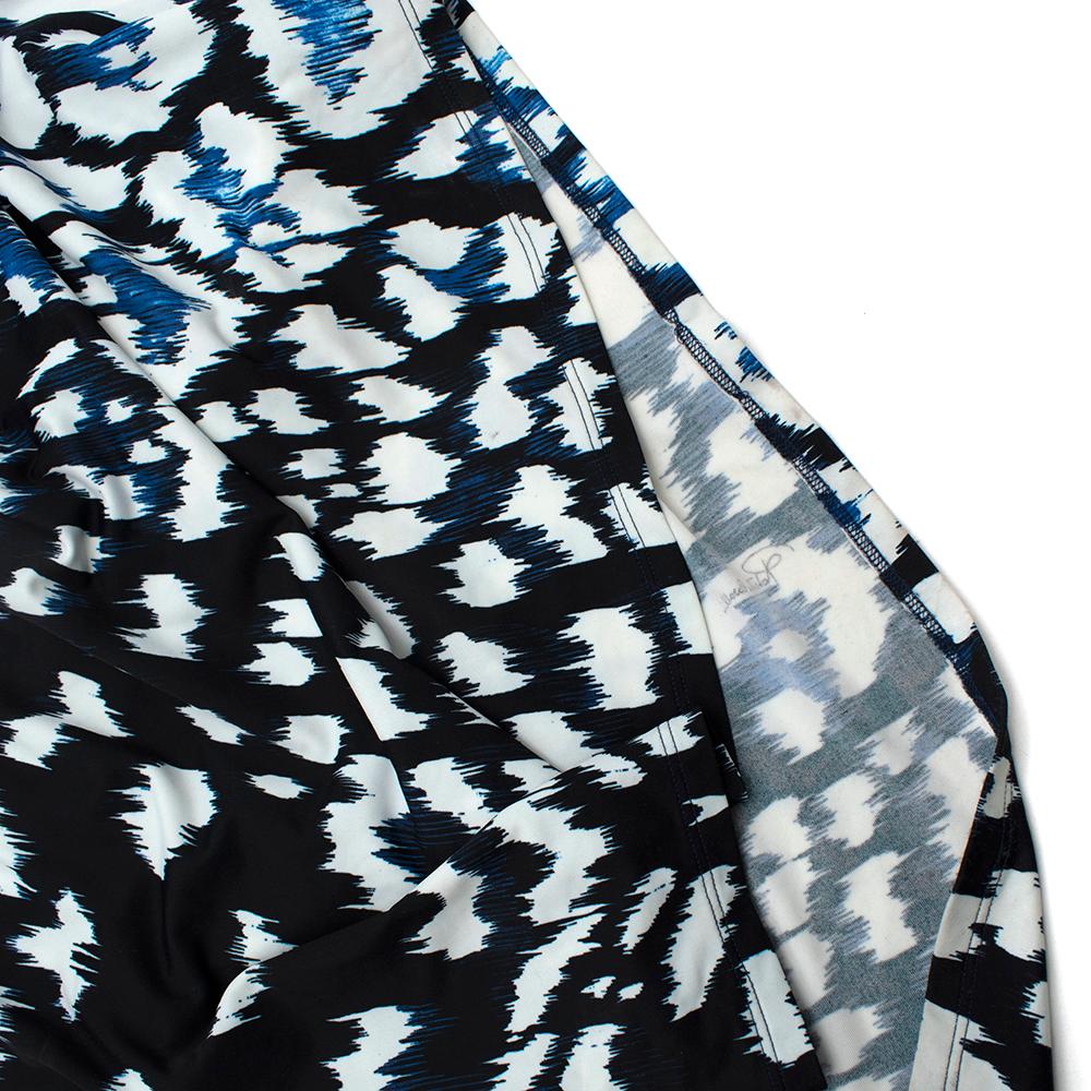 Black Roberto Cavalli Blue Contrast Animal Print Maxi Dress - Size US 2 For Sale