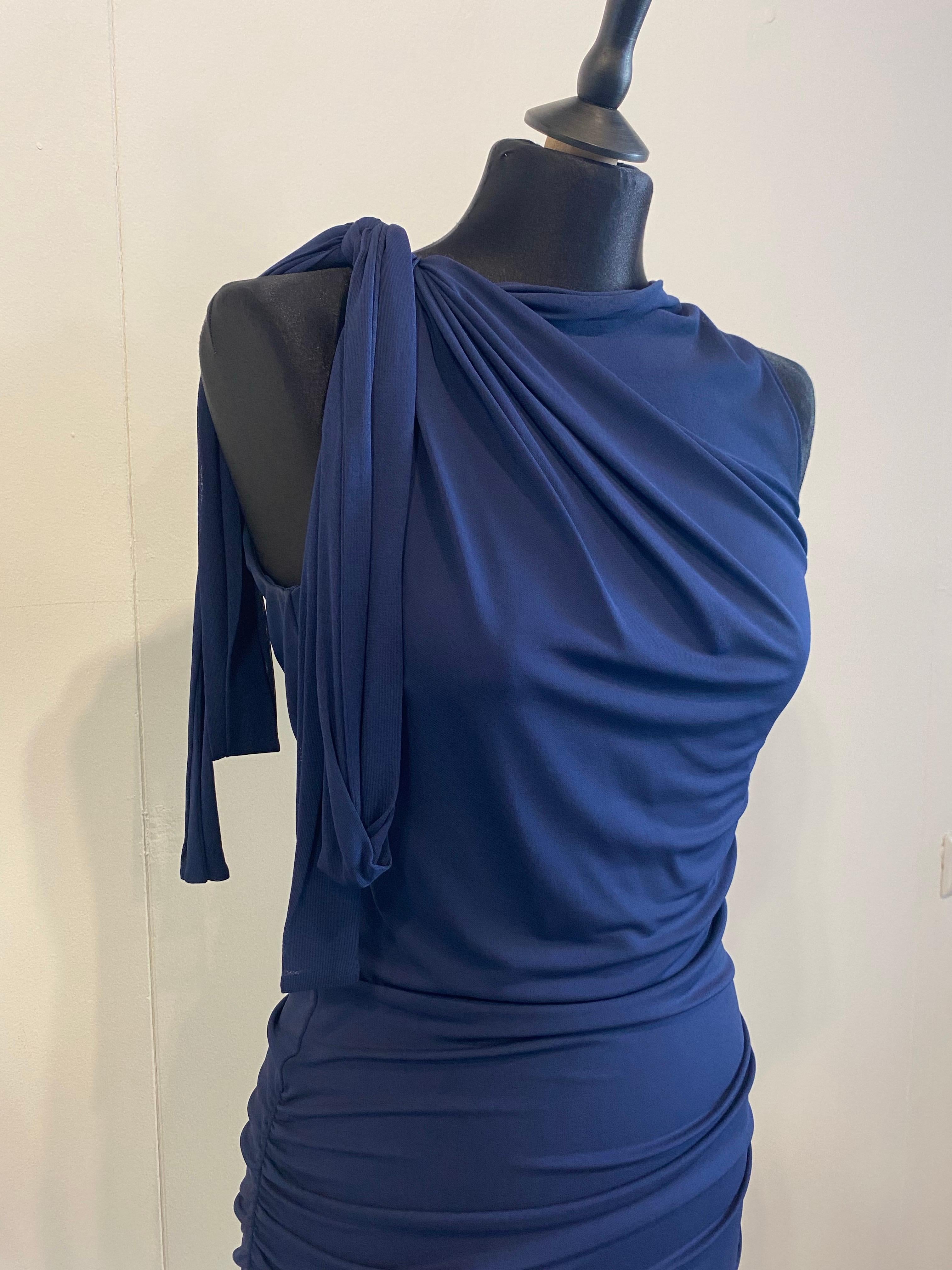 Noir Robe bleue Roberto Cavalli en vente