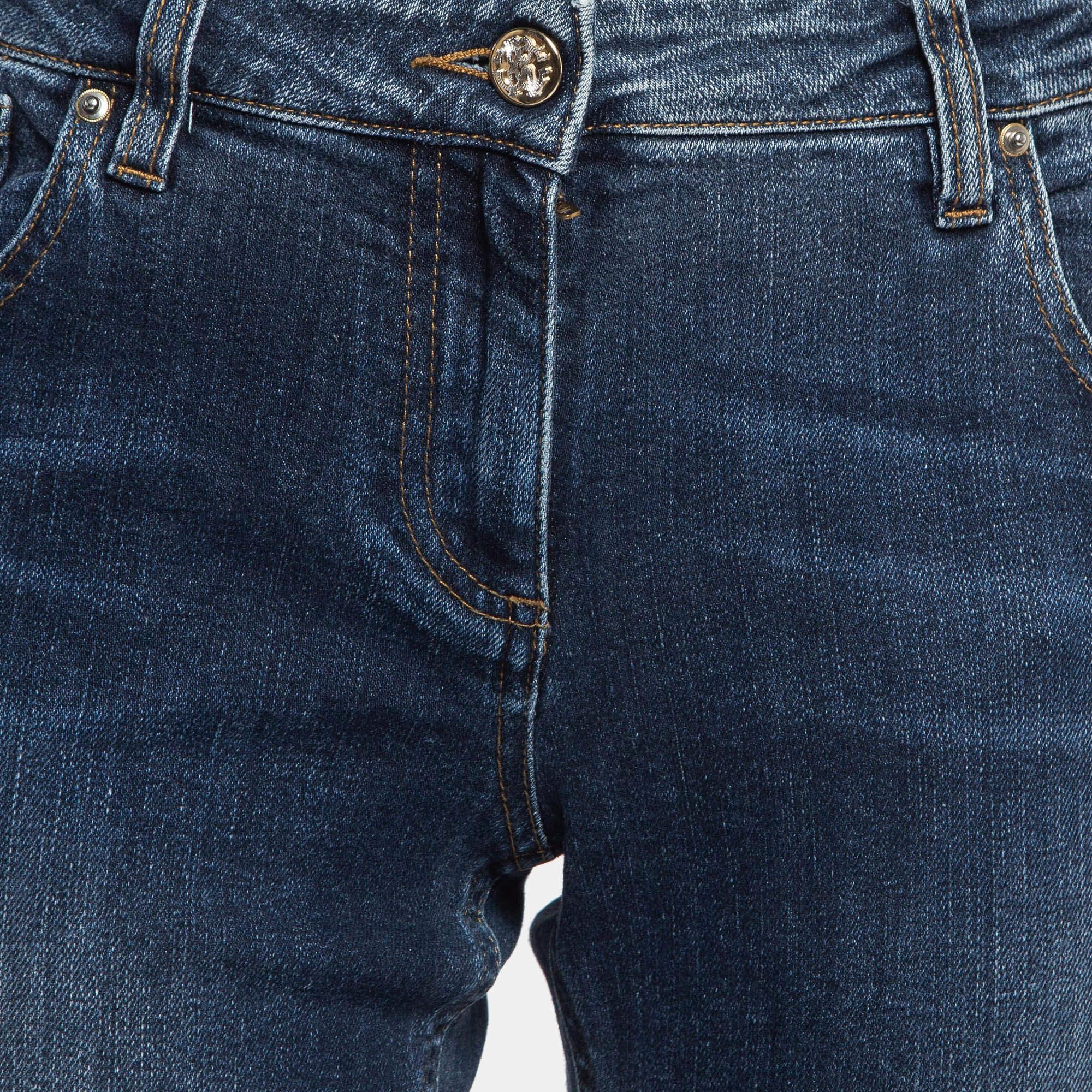 Black Roberto Cavalli Blue Faded Denim Jeans L Waist 34