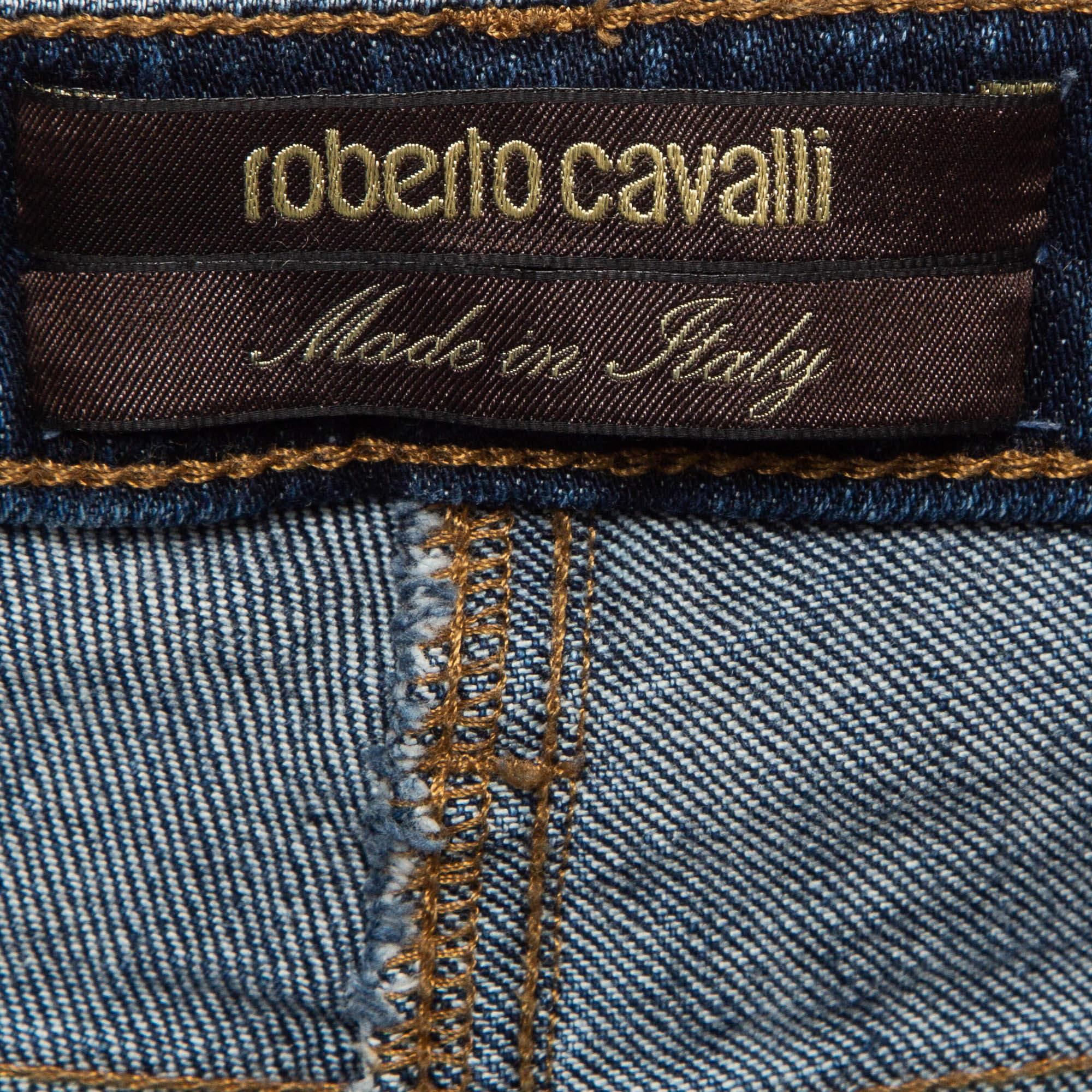 Roberto Cavalli Blue Faded Denim Jeans L Waist 34
