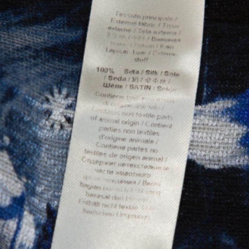 Roberto Cavalli - Chemisier à volants en soie imprimée - Bleu S Pour femmes en vente