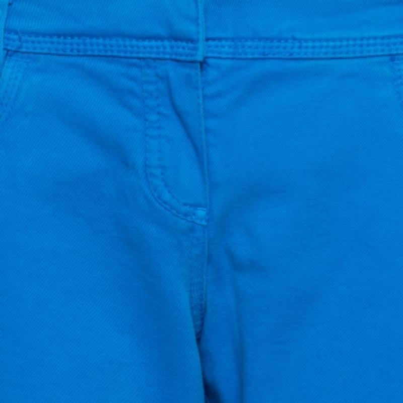Roberto Cavalli Jean droit en coton extensible bleu L Excellent état - En vente à Dubai, Al Qouz 2