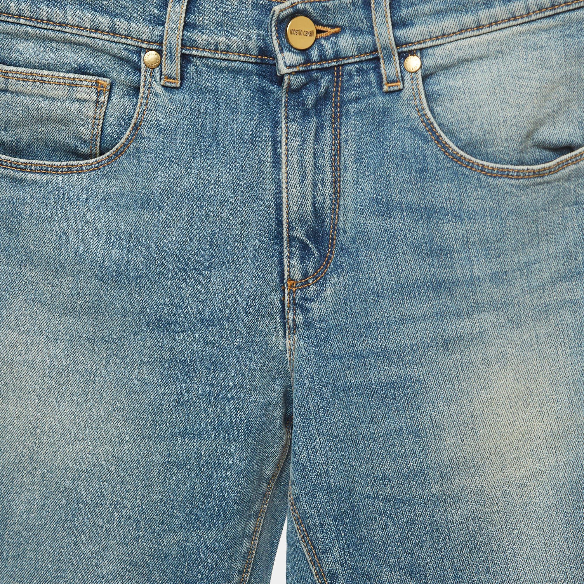 Gris Roberto Cavalli Blue Washed Denim Skinny Jeans S Taille 26