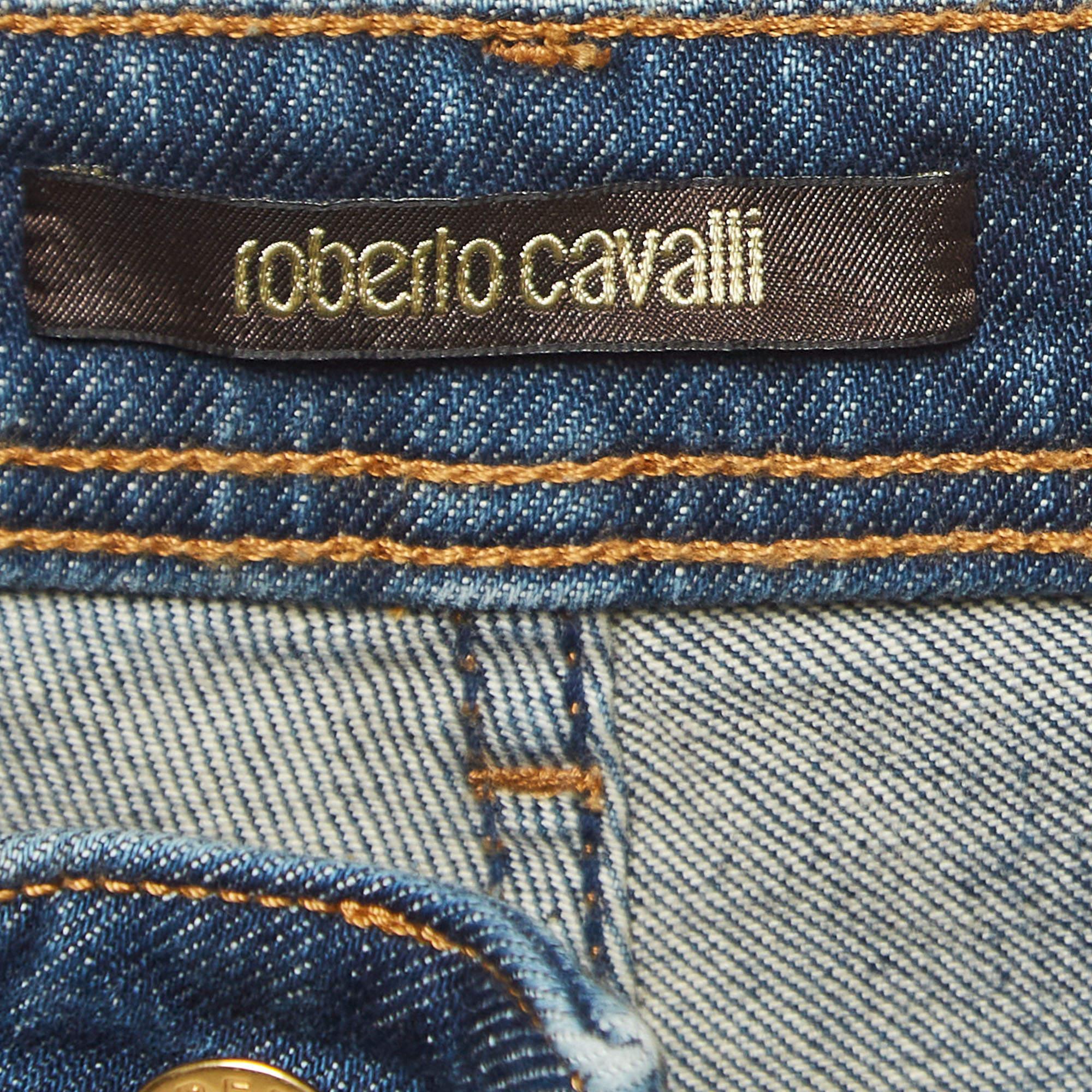 Roberto Cavalli Jeans skinny in denim lavato blu S Vita 26 In condizioni buone in vendita a Dubai, Al Qouz 2