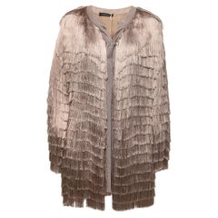Roberto Cavalli Blush Pink Fringed Silk Jacket M