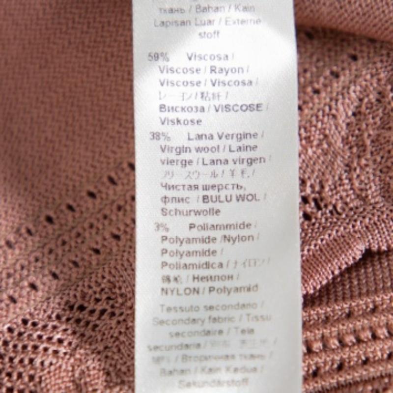 Roberto Cavalli Blush Pink Wool Floral Print Sleeve Detail Drop Waist Tunic S For Sale 2