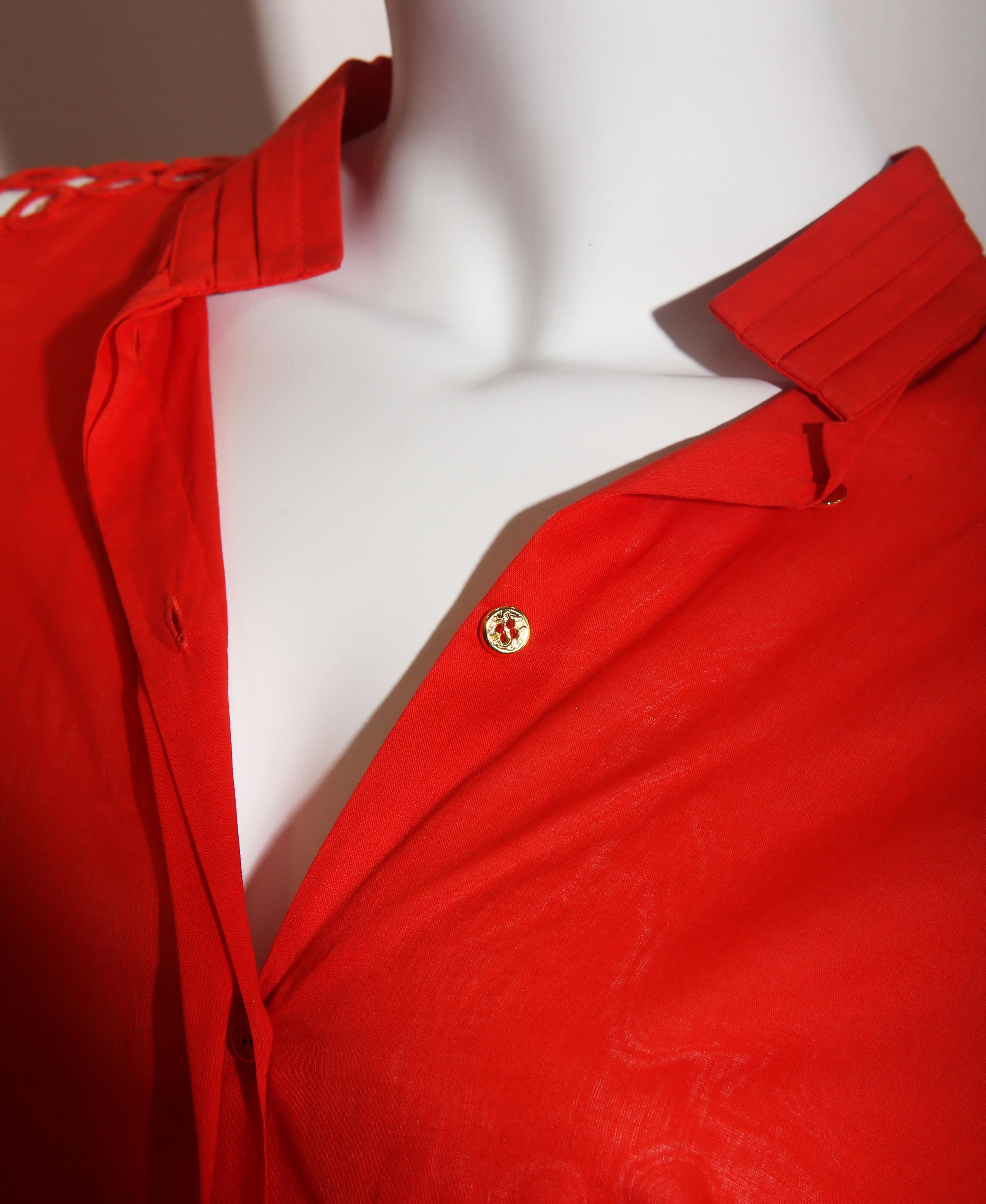 Red Roberto Cavalli Bolero Camisole red 100% Cotton  For Sale