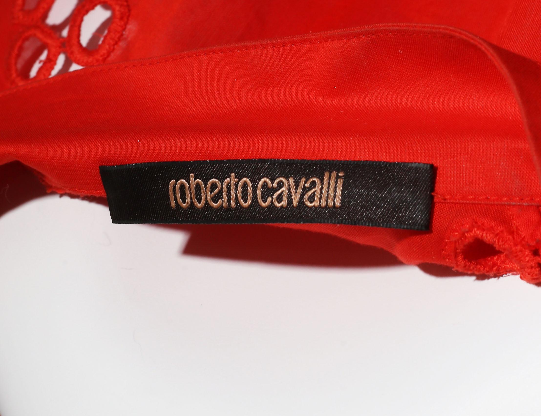 Roberto Cavalli Bolero Camisole red 100% Cotton  In Excellent Condition For Sale In  Bilbao, ES
