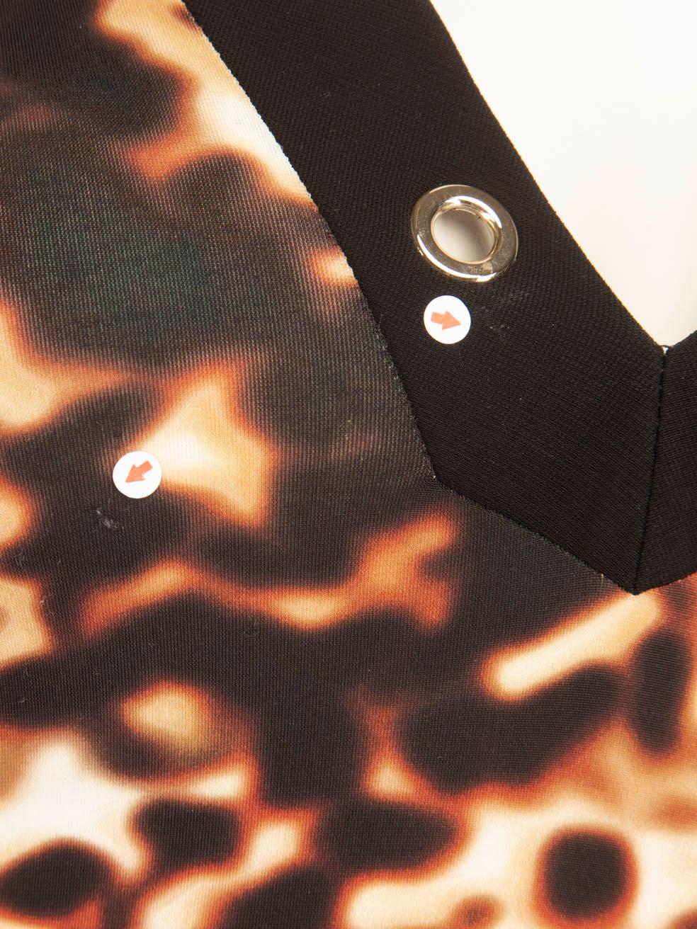 Roberto Cavalli Braun Abstrakt Öse Detail Kleid Größe XS im Zustand „Hervorragend“ im Angebot in London, GB