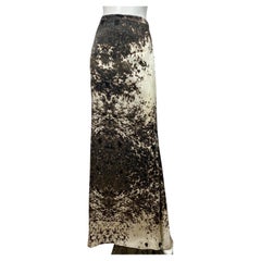 Roberto Cavalli Brown and Ivory Silk Maxi Skirt - Size 44