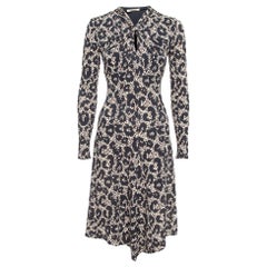 Roberto Cavalli Brown/Black Leopard Print Jersey Asymmetric Midi Dress