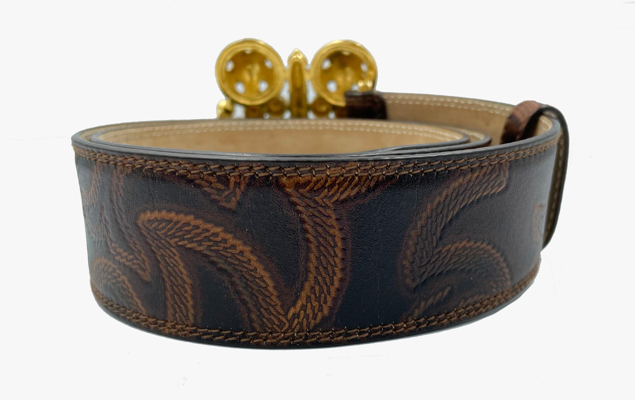 Cintura in pelle marrone Roberto Cavalli in vendita 3