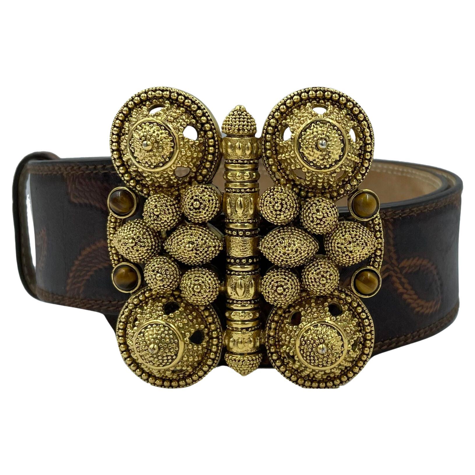 Cintura in pelle marrone Roberto Cavalli