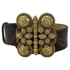 Roberto Cavalli Brauner Ledergürtel