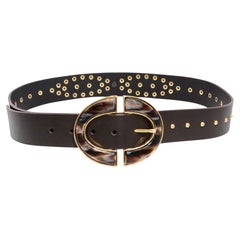 Roberto Cavalli Brauner Nietengürtel aus Leder