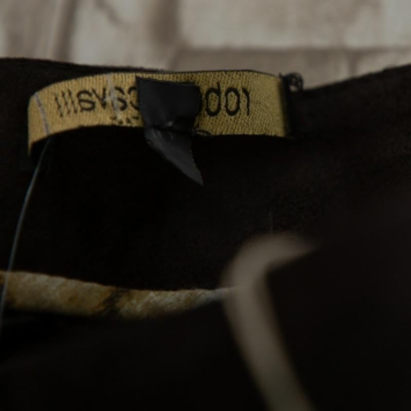 Roberto Cavalli Brown Leather Vintage Cropped Trousers M For Sale 1