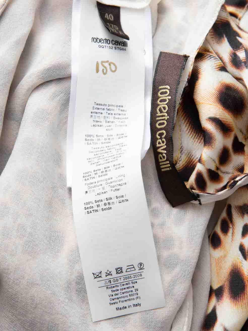 Women's Roberto Cavalli Brown Leopard Print Knee Length Dress Size S For Sale