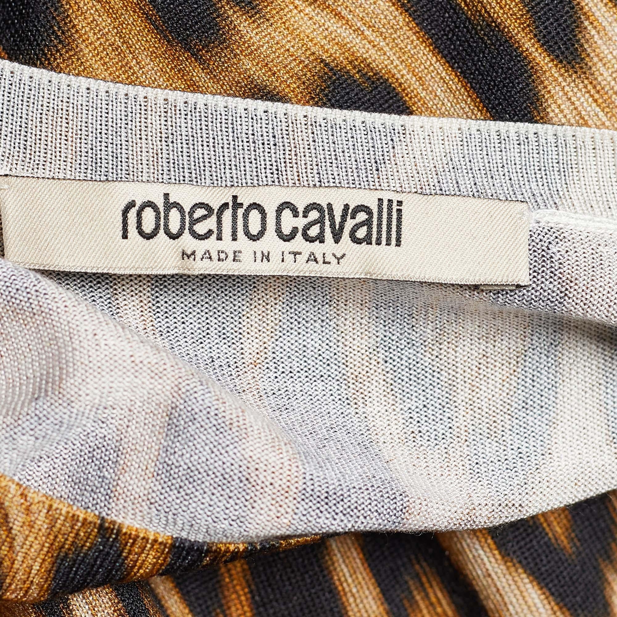Women's Roberto Cavalli Brown Leopard Print Knit Tank Top S