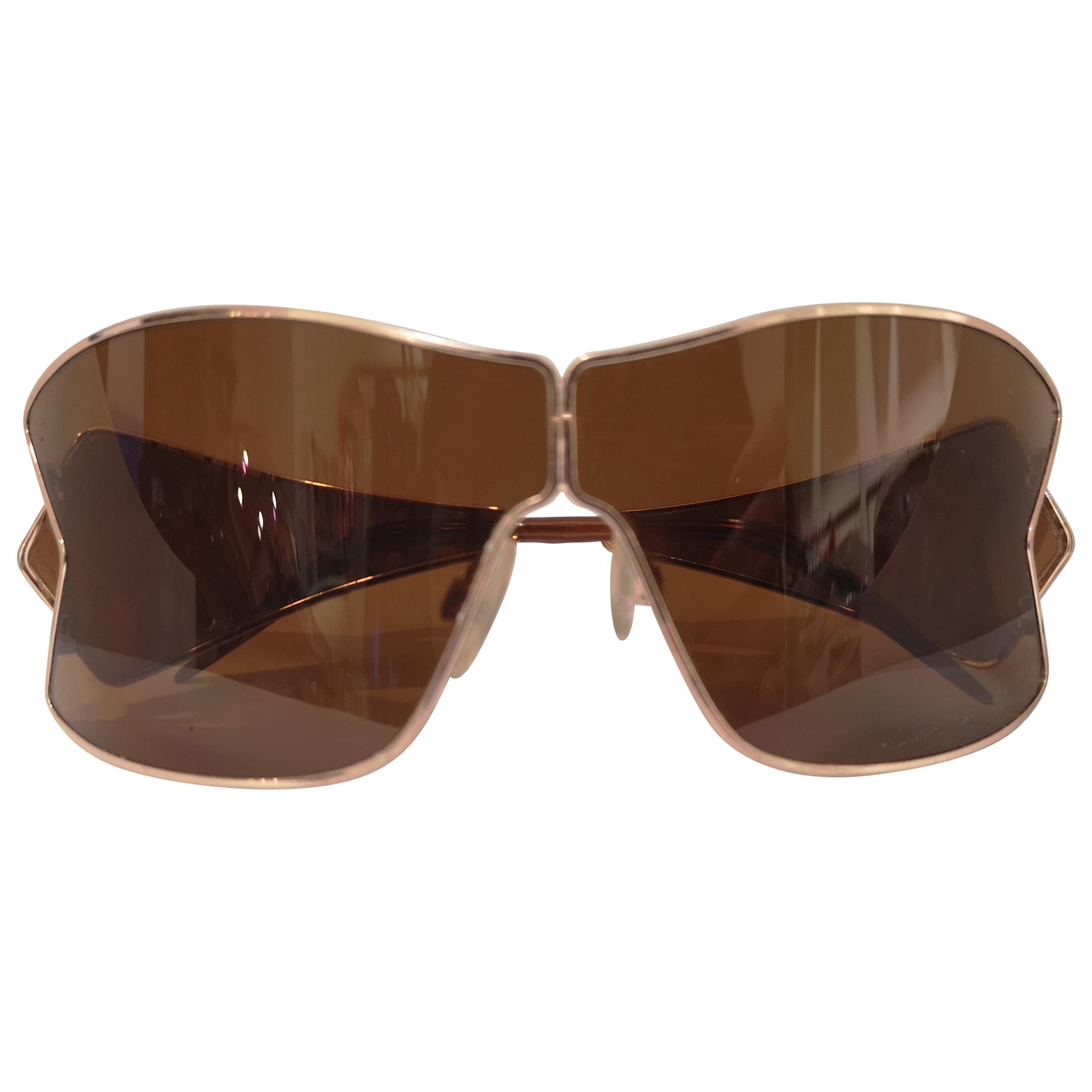 Roberto Cavalli brown mask sunglasses