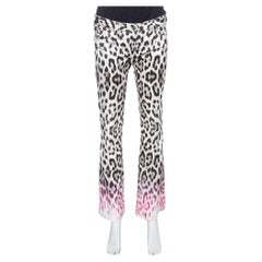 Roberto Cavalli Brown/Pink Ombre Animal Print Cotton Flare Leg Jeans S