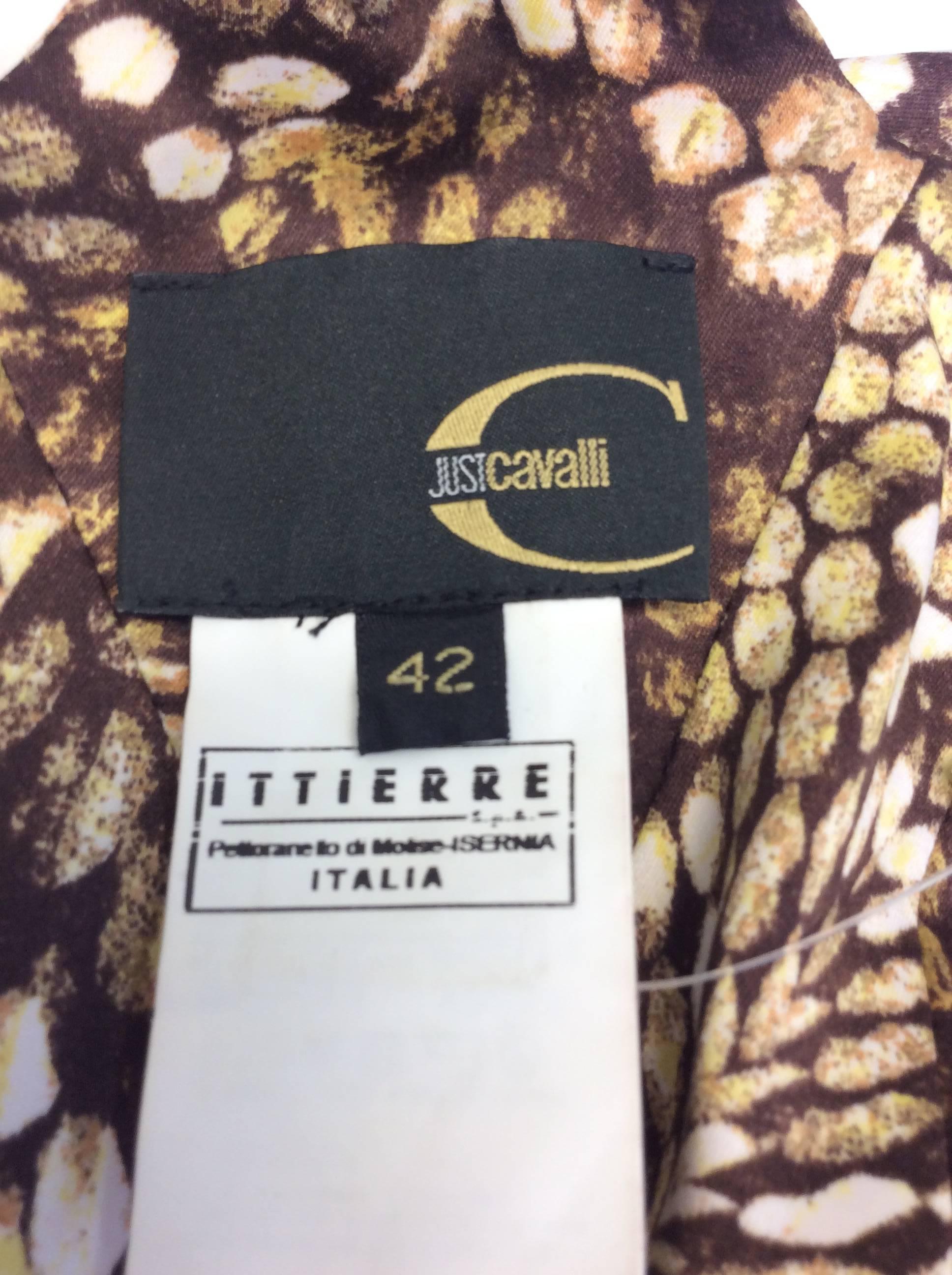 Roberto Cavalli Brown Print Dress For Sale 4