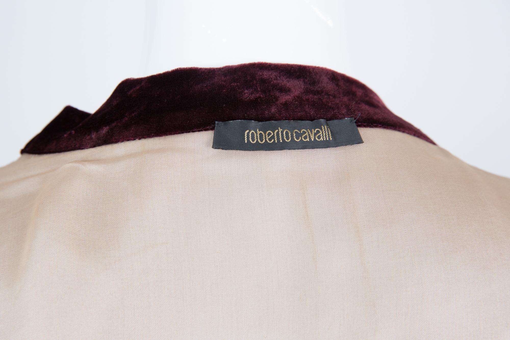 Roberto Cavalli Brown Silk Devore Kimono Evening Maxi Long Dress  1