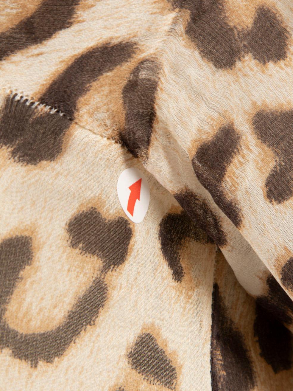 Roberto Cavalli Brown Silk Leopard Crystal Dress Size XS For Sale 1