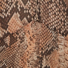Roberto Cavalli Brown Snake Print Silk Long Sleeve Flared Mini Dress M