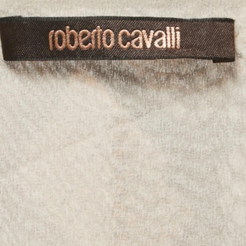 Roberto Cavalli Brown Snake Print Silk Long Sleeve Flared Mini Dress M Bon état - En vente à Dubai, Al Qouz 2