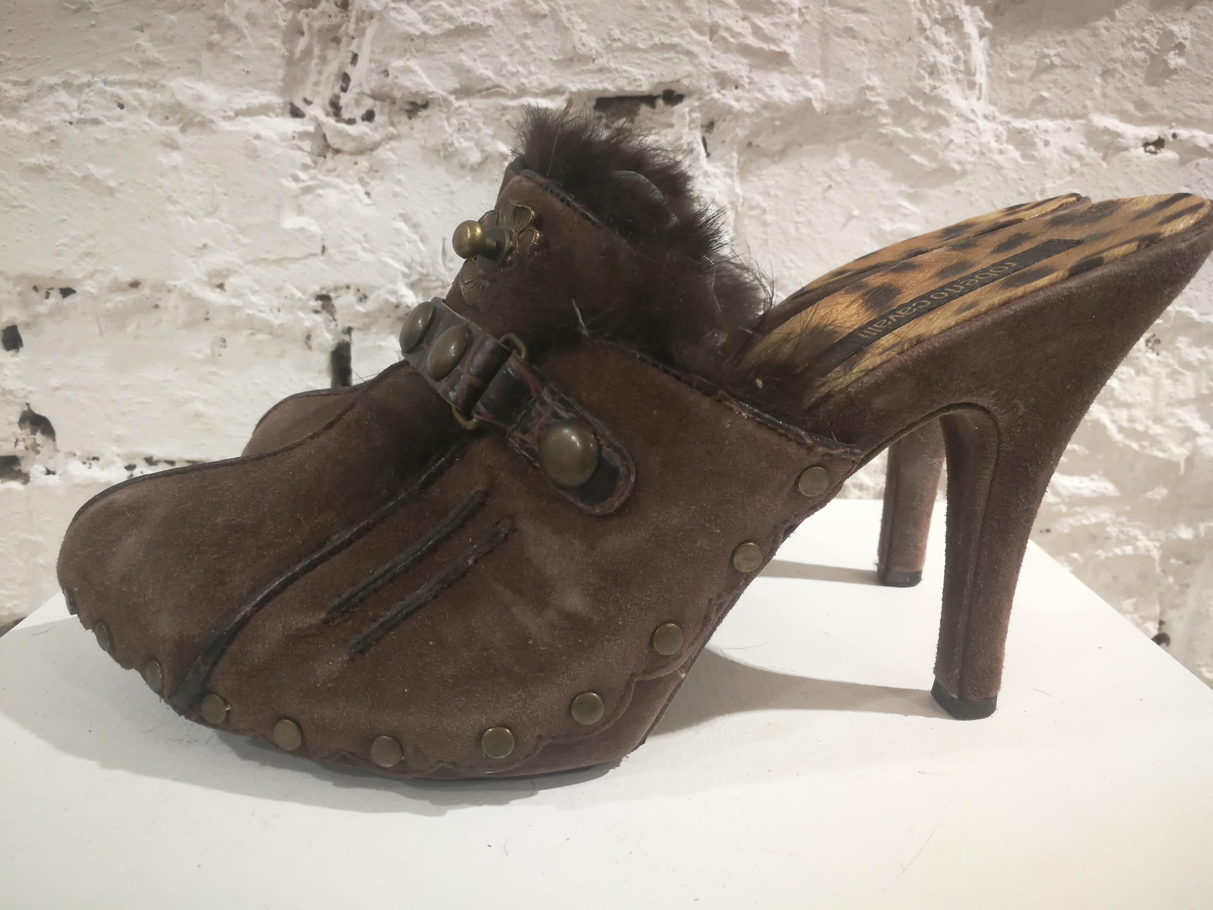Roberto Cavalli Brown Suede Shoes 1