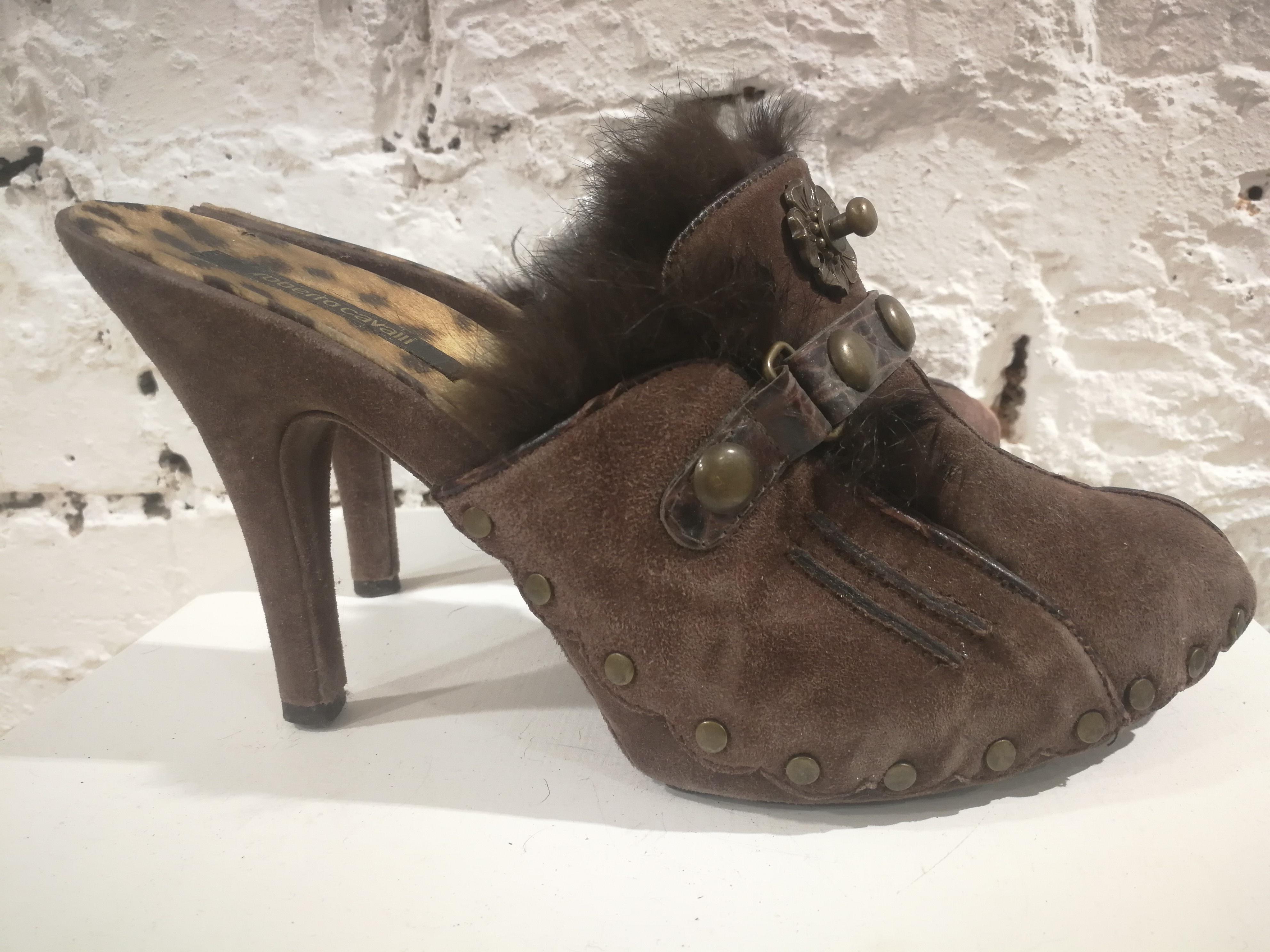 Roberto Cavalli Brown Suede Shoes 3