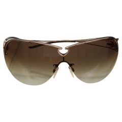 ROBERTO CAVALLI Brown Sonnenbrille Gradient Lens Shield Gold Hardware W / Fall