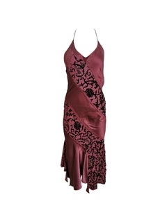 Roberto Cavalli burgandy brocade dress, FW 2004