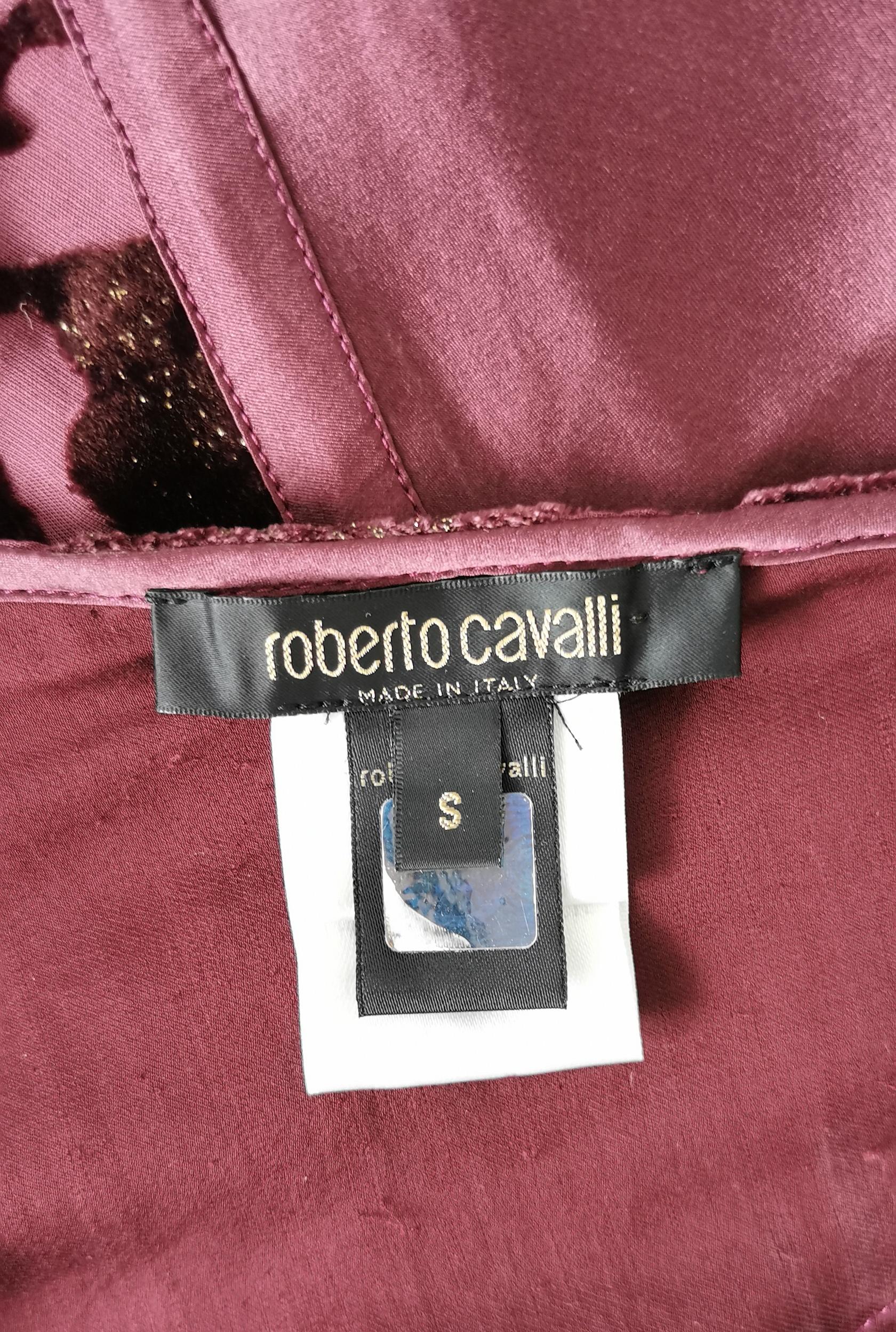 Roberto Cavalli burgandy brocade dress, FW 2004 For Sale 1