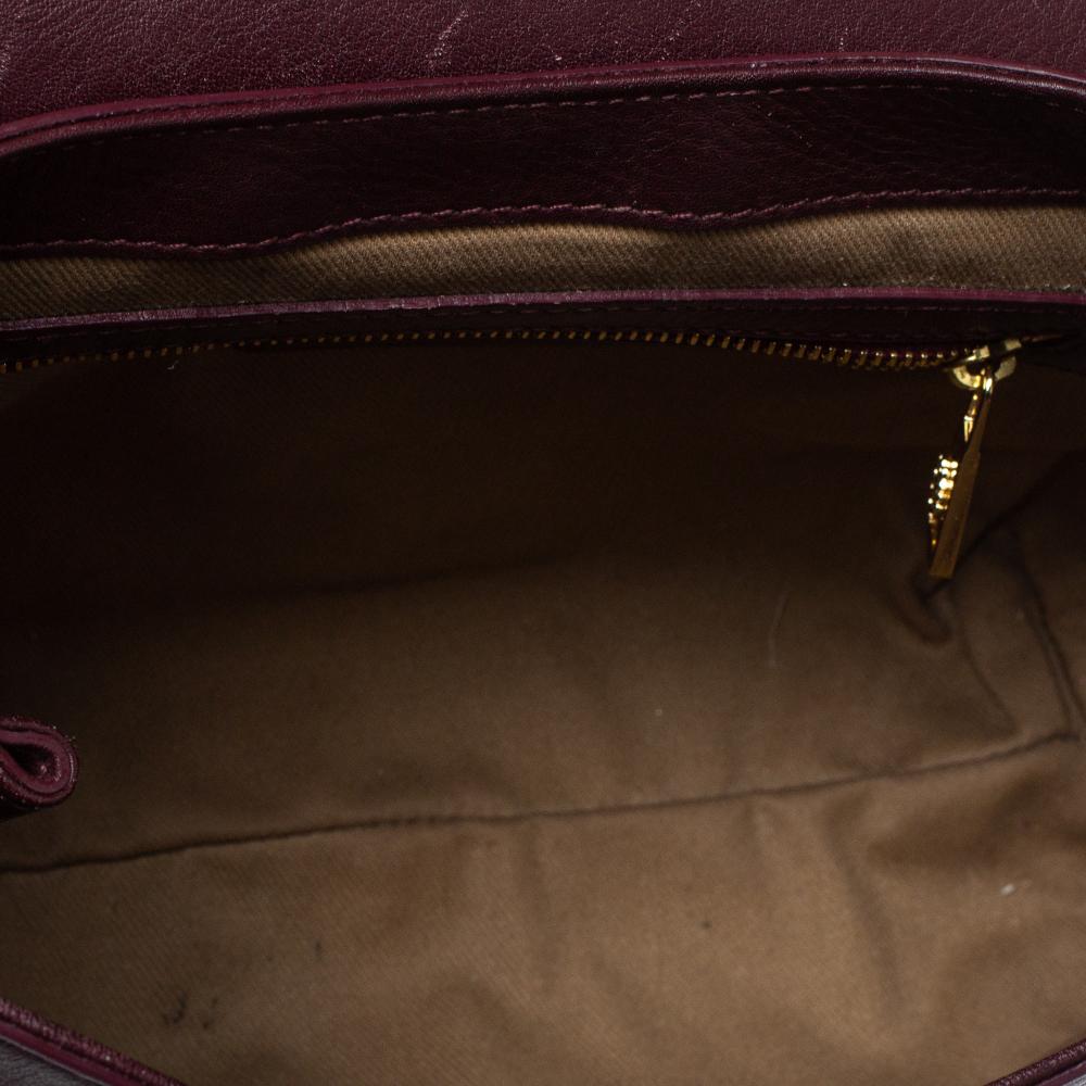 Roberto Cavalli Burgundy Leather Chain Shoulder Bag 1