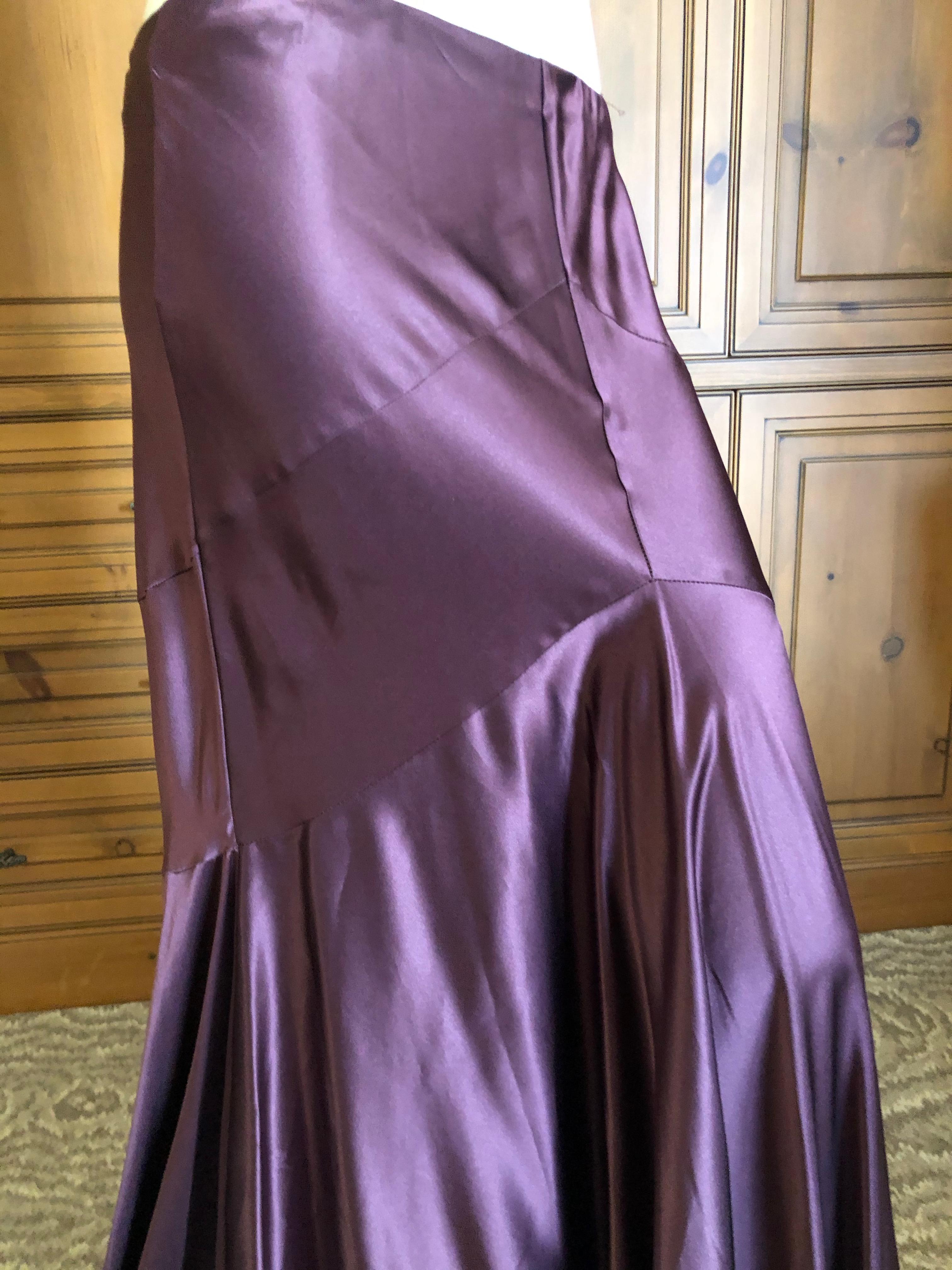 Roberto Cavalli Burgundy Vintage Silk Ball Skirt with Fortuny Pattern Gold Hem For Sale 2