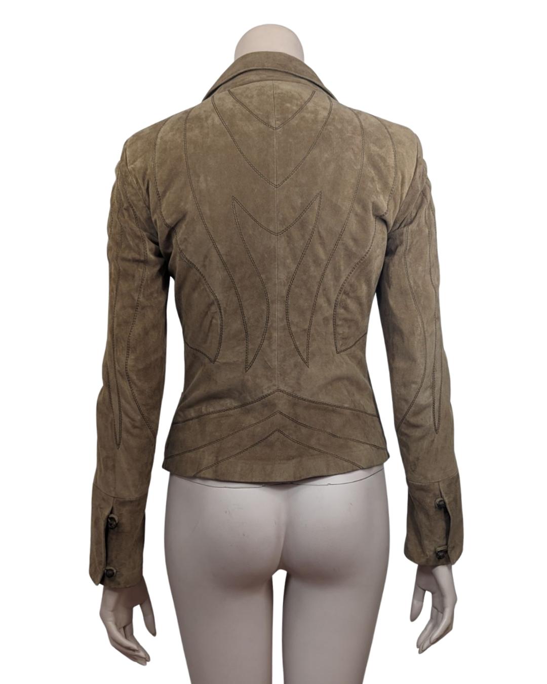 Women's Roberto Cavalli Butterfly Suede Leather Jacket For Sale