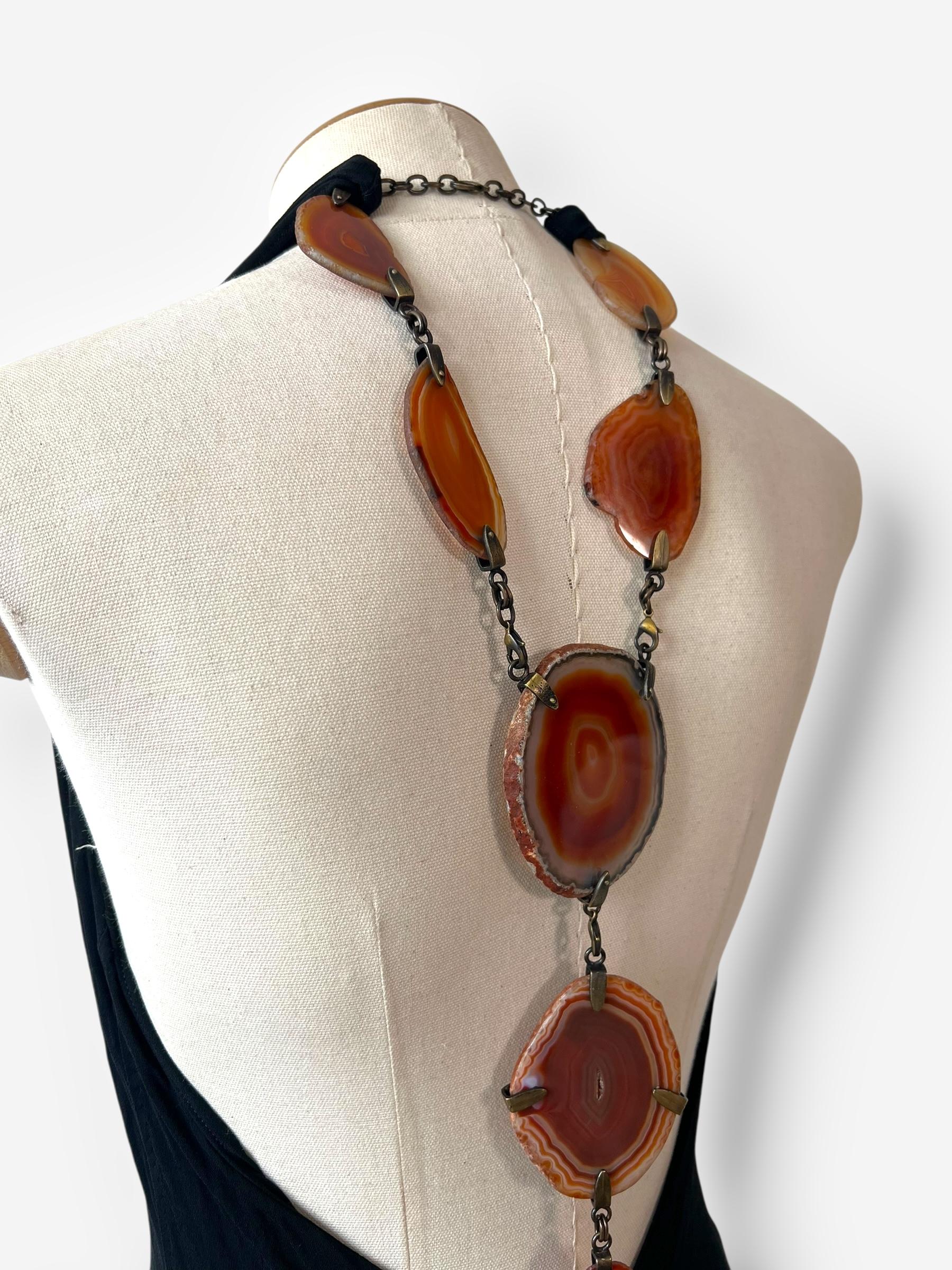 Nero Roberto Cavalli c. 2010 Collana di pietre preziose Abito Halter in vendita
