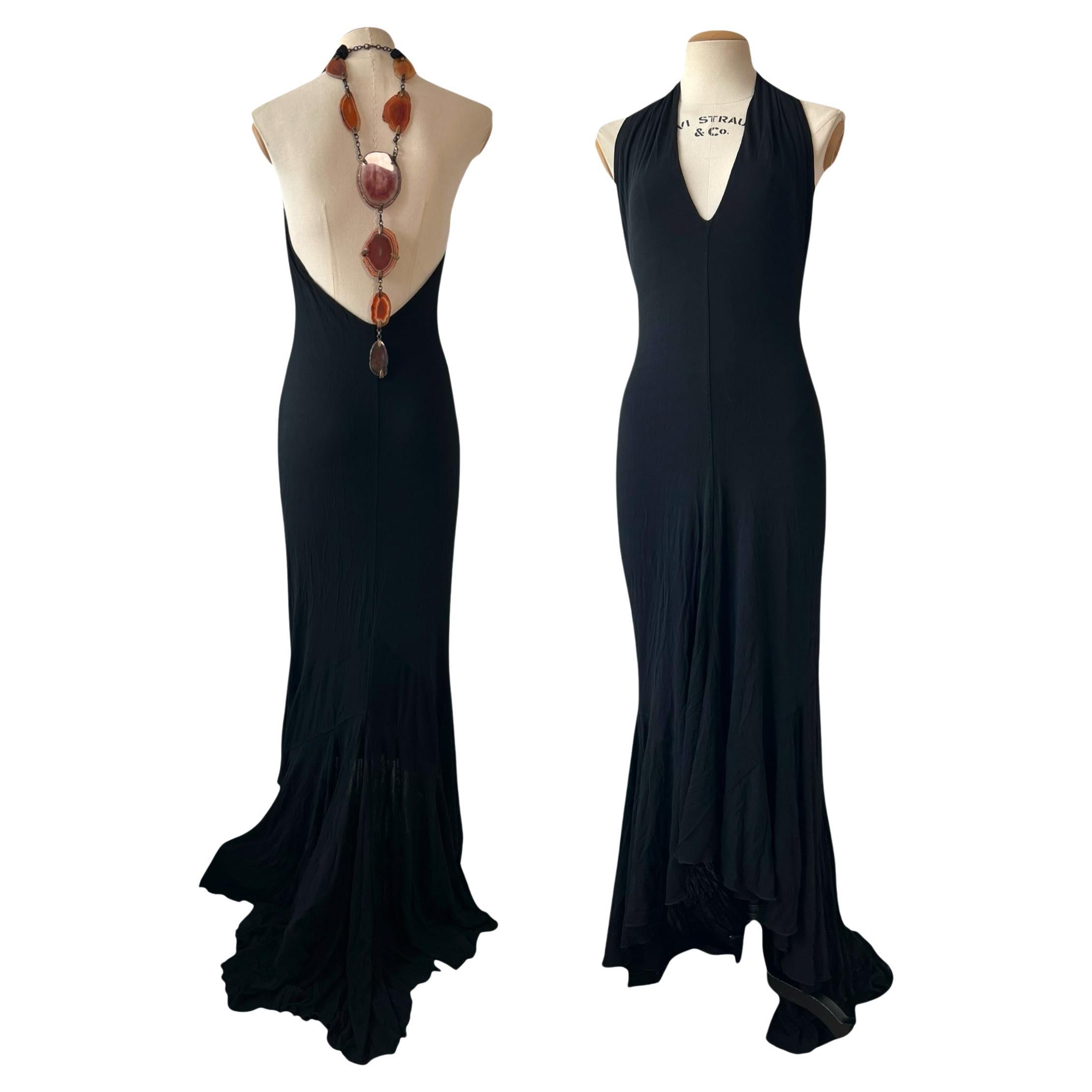 Roberto Cavalli c. 2010 Collana di pietre preziose Abito Halter in vendita